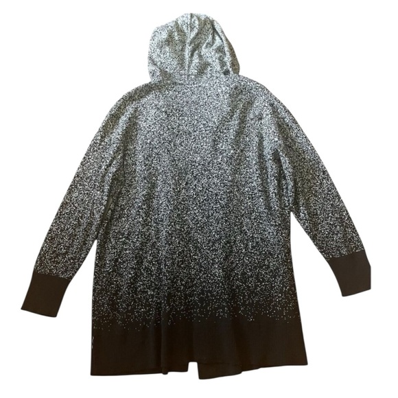 ZENERGY Cotton Cashmere Ombre Cardi Sweater Jacket in Black/Ecru Size 1 (M / 8) - Picture 2 of 7